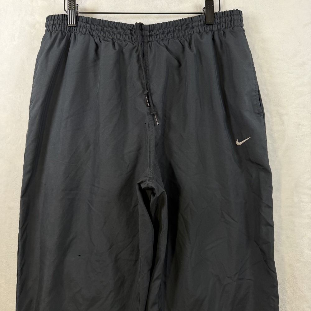 Y2K Nike Windbreaker Truck Pants Men's L Black Baggy Nike - Pin Holes